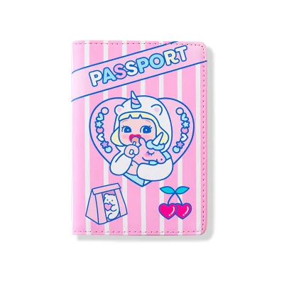 Bentoy кожаный бумажник для паспорта женский мультяшный принт аксессуары для путешествий PU клатч дорожный кошелек женская Обложка для паспорта держатели для карт - Цвет: pink unicorn