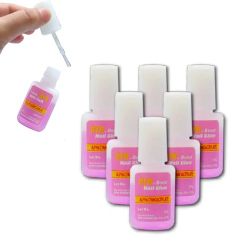 

6pcs Shellhard Strong Adhesive Nail Glue Portable Acrylic Tips Rhinestones Decoration Gel With Brush Nail Art Tool