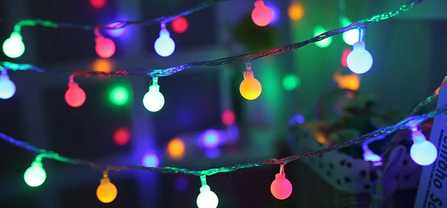 20 светодиодный Сказочный светильник, пластиковый шар, гирлянда, светодиодный светильник, украшение для свадьбы, рождественской вечеринки, гирлянды, батарея, ночник, 2,5 м - Испускаемый цвет: Colourful