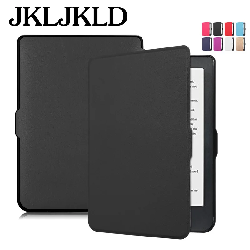 

For Kobo Clara HD 2018 6inch Book PU Leather Case inch Solid Ultra Slim Light Magnet Smart Sleep Wake Shockproof Cover bag