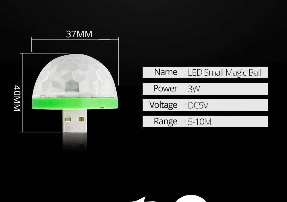 Мини USB СВЕТОДИОДНЫЙ вечерние светильник s сценический Lumiere эффект лампы 4 Вт Портативный диско шар красочный лазерный DJ диско-светильник музыка для мобильного телефона