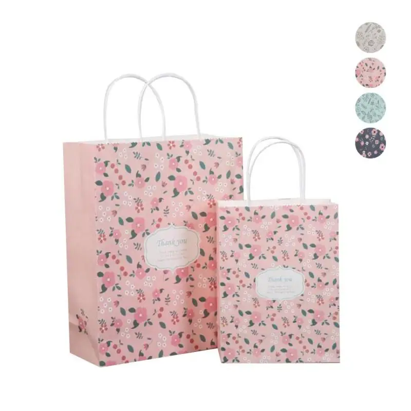 Elegant Party Flower Paper gift bag Small Big size Kraft gift bags with handle Excellent Quality