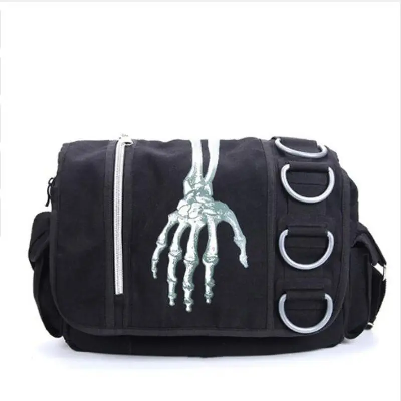 

Men Women Unisex Skeleton Hand Walking Dead Gothic Waterproof Shoulder Cross Messenger School Work Bag