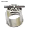 Good Value Fashion Jewelry Lock-Ring O-Closure Stainless-Steel Women Silver-Color Wide 10 8 Size-7 32809386436