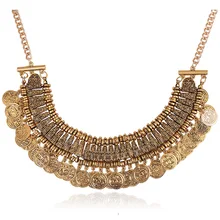 Personalidad de La moda de La Moneda de La Borla Colgante Declaración Collar Collar Collar de Gargantilla de Joyería Tibetana India Boho Maxi de La Vendimia
