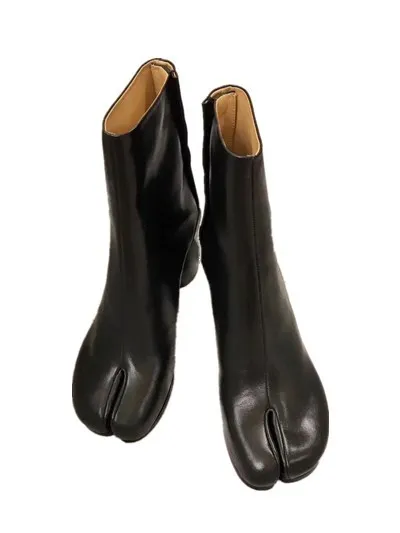 Luchfive/светоотражающие женские ботинки из лакированной кожи с блестящим лазерным носком; модные водонепроницаемые ботильоны на высоком толстом каблуке - Цвет: black leather