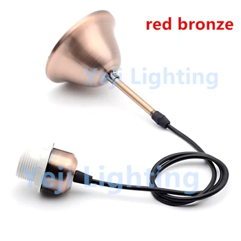 

1pc red bronze ceiling rose with lamp base E27 socket cord set ceiling rose with cable wire for chandelier lighting accseeories
