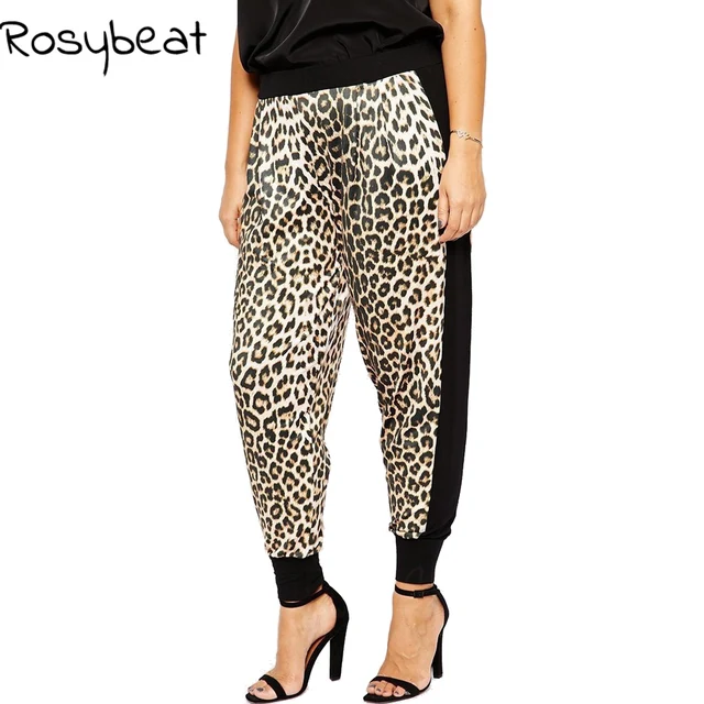 sexy loose leopard women pants 6xl 5xl plus size lady casual large pants size