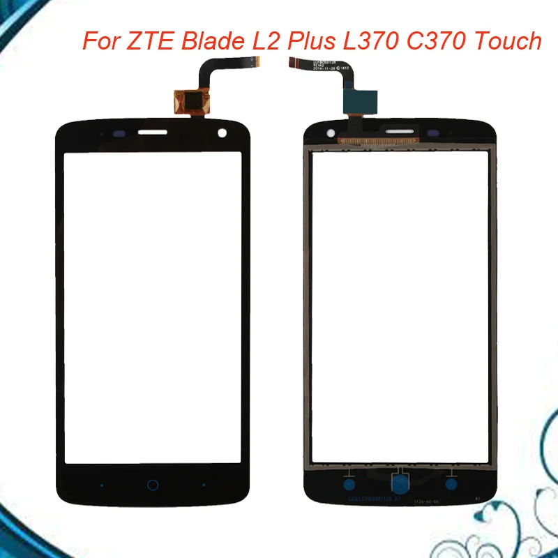 100% сенсорный экран дигитайзер стеклянная панель для ZTE Blade L2 plus L370 C370 L2Plus Передний