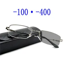 Близорукость Солнцезащитные очки фотохромные Готовые мужские женские близорукость очки в оправе при близорукости линзы солнцезащитные очки близорукость очки с коробкой FML