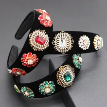 Металлическая барочная головная повязка со стразами в стиле барокко, металлический квадратный жемчужный ободок на голову разных цветов, Танцевальная вечеринка, для путешествий, для волос 856