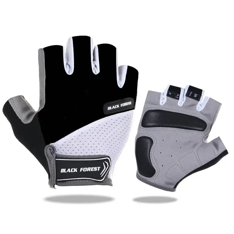 A Bike Glove Half Finger Cycling Gloves MTB Bicycle Summer Road Motocross Glove for Men Black