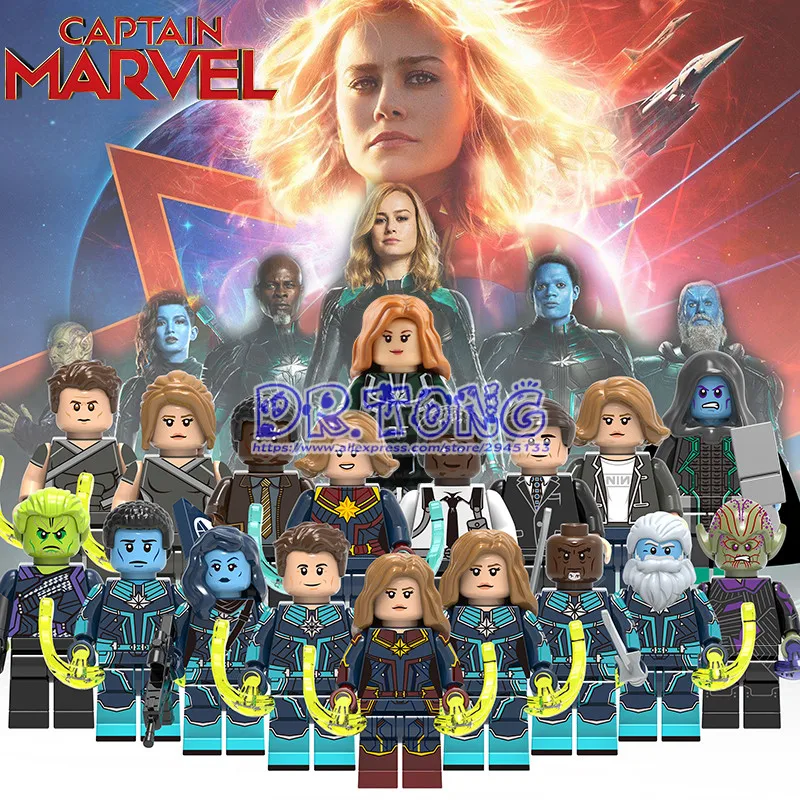 

180PCS/LOT Captain Marvel Movies Series Avengers Super Heroes Minifigures Legoingly Building Blocks Action Children Toys BR226