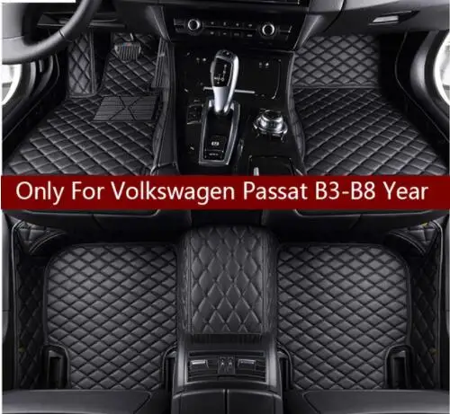

MSUEFKD mat leather car floor mats for Volkswagen vw passat B3 B4 B5 B6 B7 B8 2000-2018 Custom foot Pads automobile carpet cover