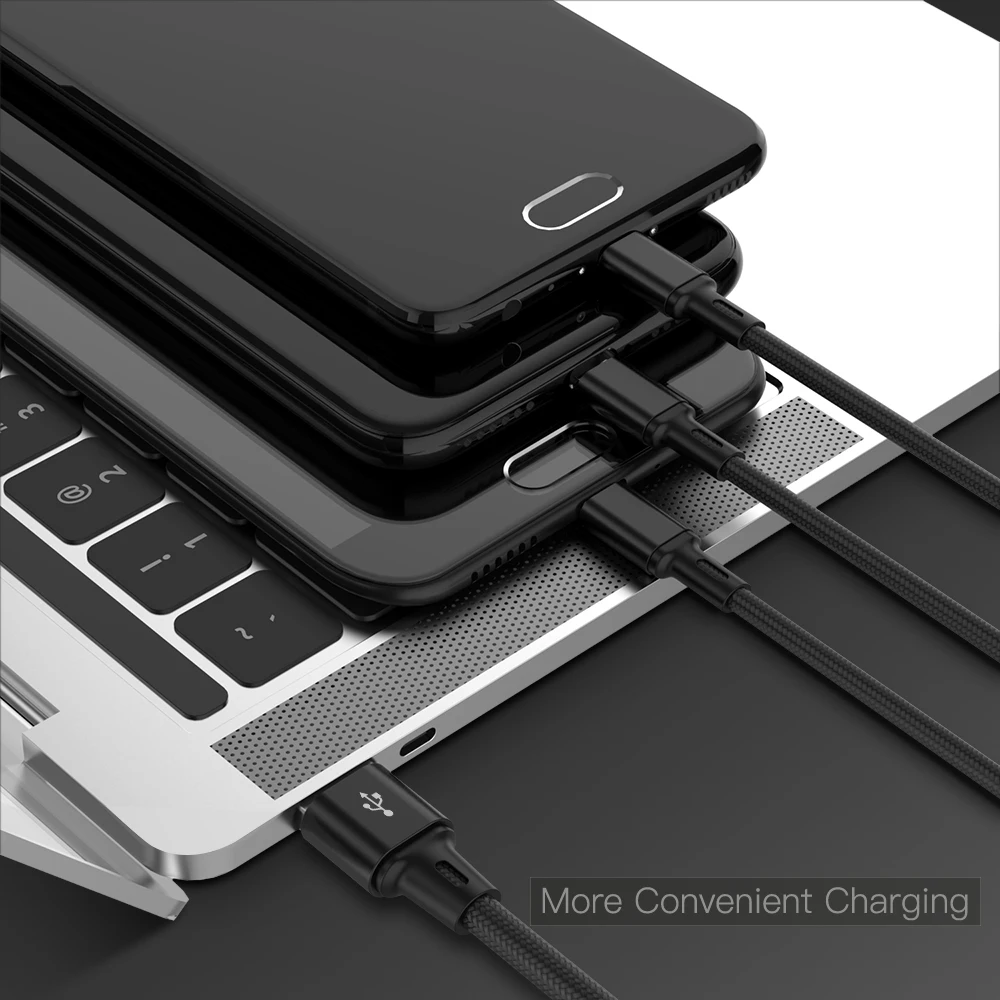 Usb-кабель зарядное устройство 3 в 1 Micro USB кабель для samsung S9 для iPhone XS X 8 7 6 для Android USB TypeC зарядное устройство Шнур