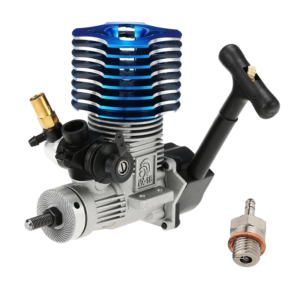 

02060 VX 18 2.74CC Pull Starter Engine and N4 Glow Plug for 1/10 HSP REDCAT Nitro Buggy Truck RC Car