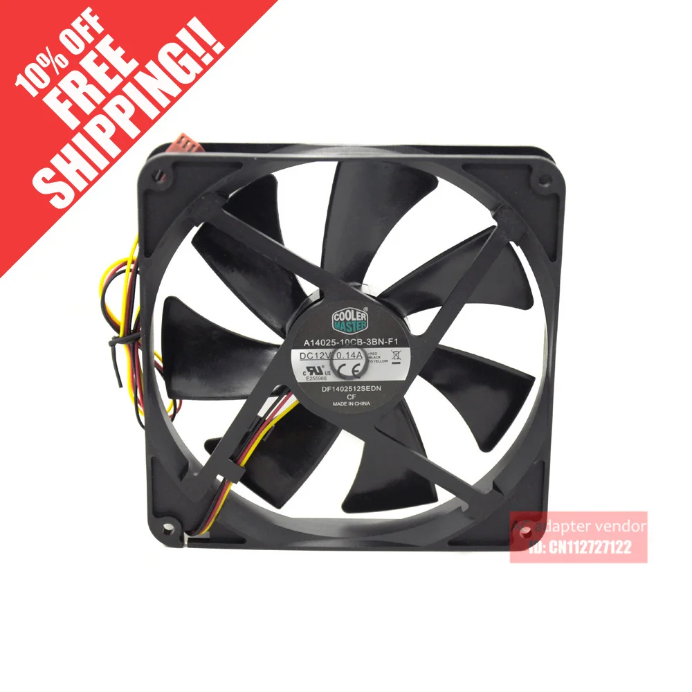 NEW  Cooler Master A14025-10CB-3BN-F1 silence 14CM 3Pin 14025 Cooling fan