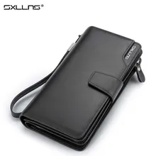 Man Wallet Sxllns Top Cowhide Men Wallets Brand Mens Wallet Leather Genuine Large Capacity Men’s Clutch Bags Purses And Handbags
