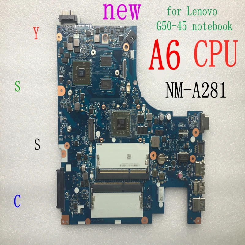 

XCMCU new new NM-A281 mainboard for Lenovo G50-45 laptop pc motherboard（for amd A6-6310 CPU + R4 GPU 2GB video card）100% test OK
