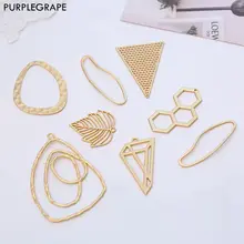 Азиатская Золотая серия DIY материал серьги ювелирные аксессуары кулон сплав неправильной абстрактной геометрической формы 6 штук