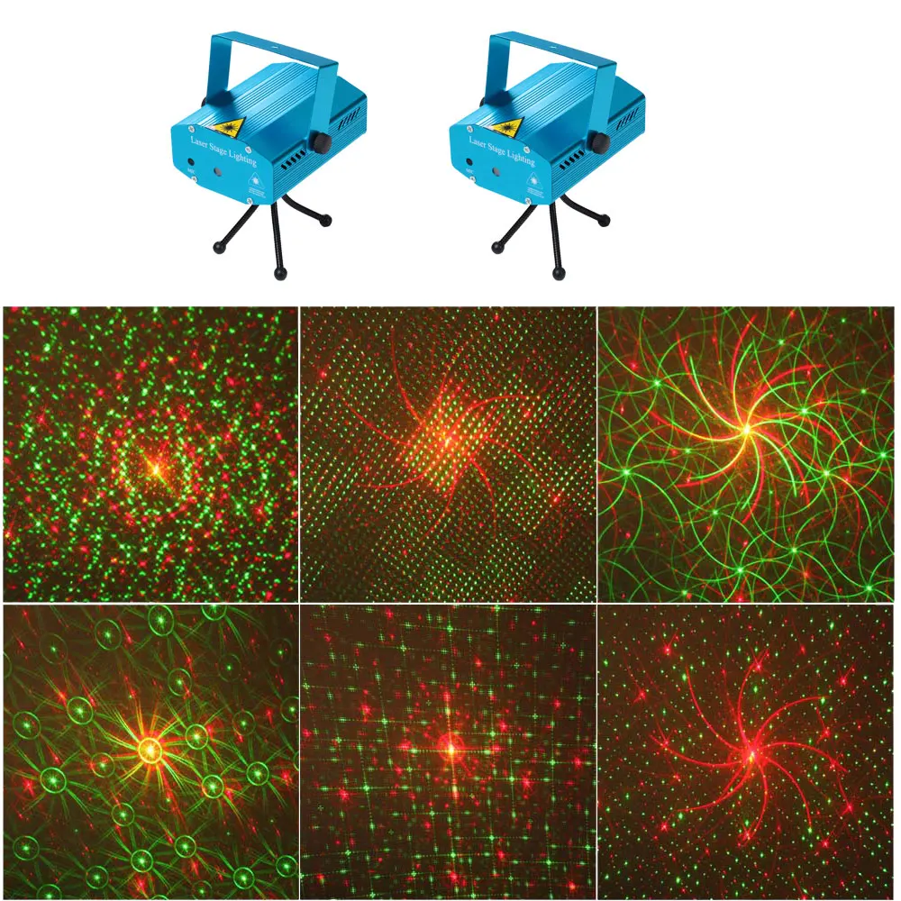 Светодиодный мини-лазерный проектор, рождественские украшения, диско-светильник, сценическое освещение, Dj, Голосовая активация