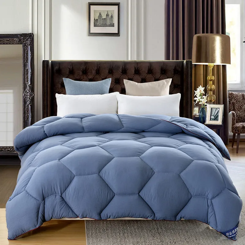 Solid Colors Thicken Warm Comforter/blanket/quilt/duvet for Winter Filling Feather Fabric