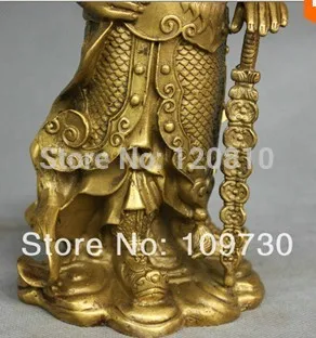 

001134 10'' China Fengshui Bronze Warrior Guardian General Qin Qiong Statue