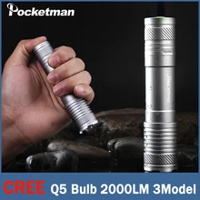 Led Flashlight Torch 2000lm Cree LED Camping Hiking 3Mode Flashlight Torch light Outdoor Waterproof For 1×18650 free shipping
