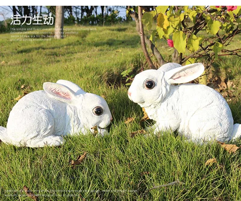 Милый Искусственный Кролик, украшение для дома, гостиной, украшения для сада, газон, кролик, скульптура, ремесла, миниатюрные фигурки животных, подарок