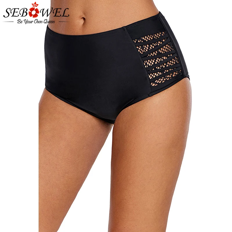 Black-Strappy-Lace-Panel-Aside-Swim-Bottom-LC410843-2-4 