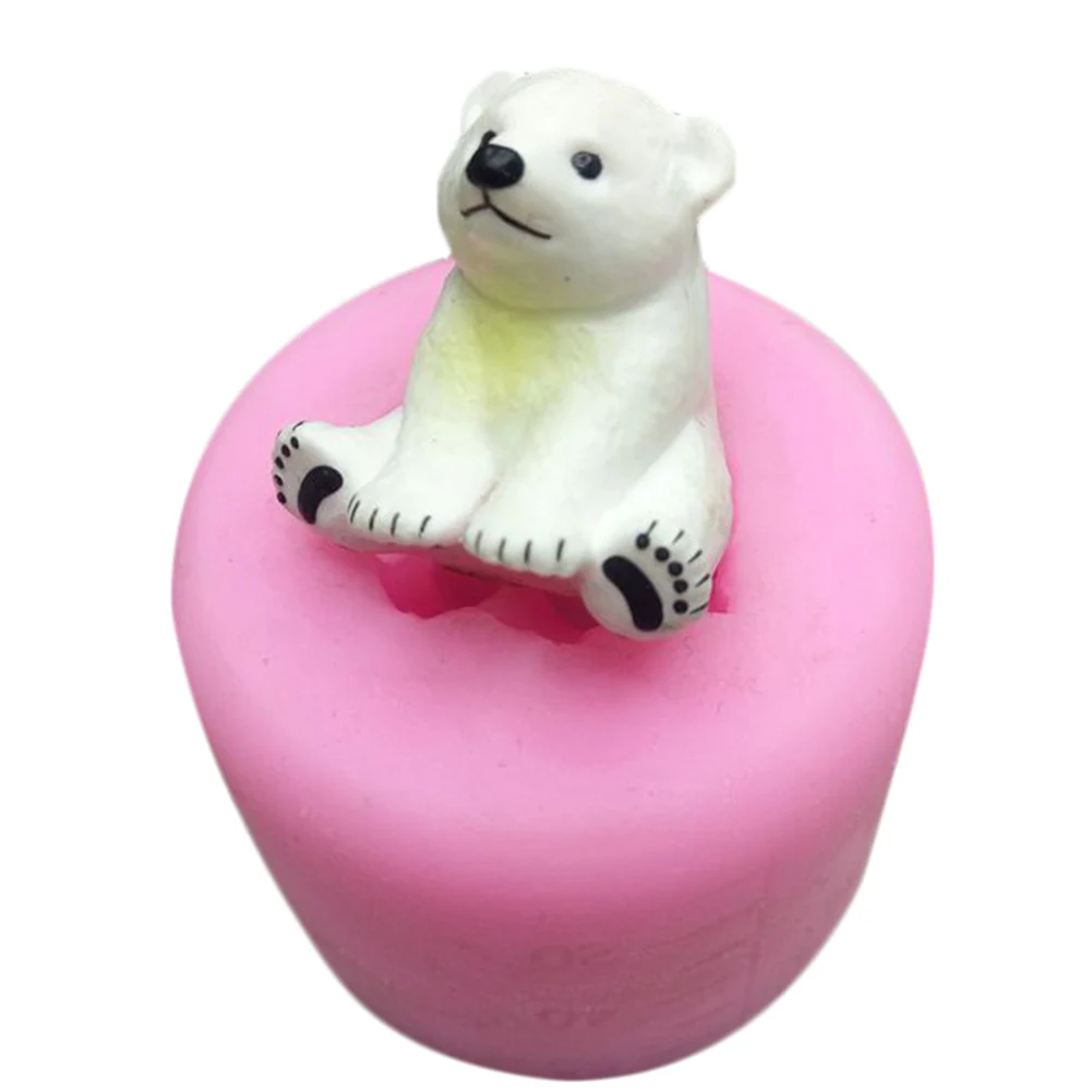 Ремесло 3D полярный медведь ароматерапия гипсовый автомобиль дисплей свеча гипсовая форма украшения торта силиконовая форма