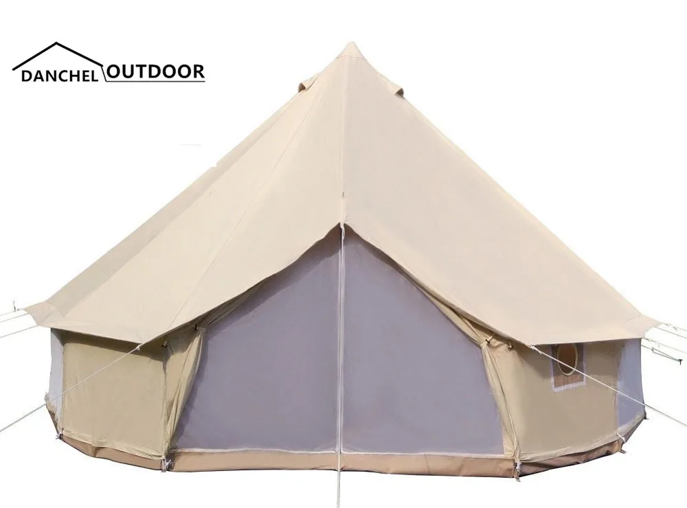 DANCHEL Outdoor Waterdicht Katoen Canvas Bell Tent met Fornuis Jas op de muur grootte 3 m 4 m 5