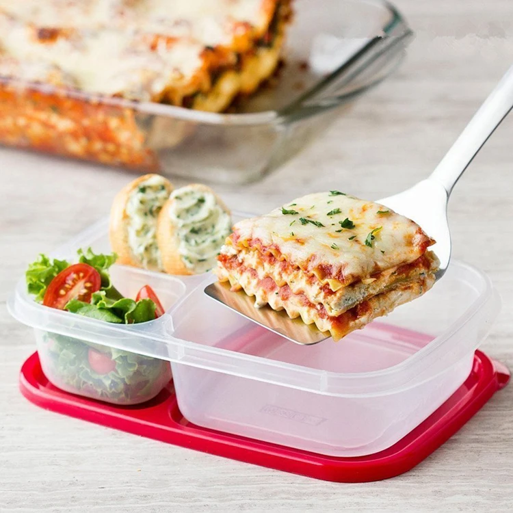 Plastic Food Containers Set Microwavable Lunch Bento Box Food Storage Container With Compartments Lunchbox For Kids Adult School (8)