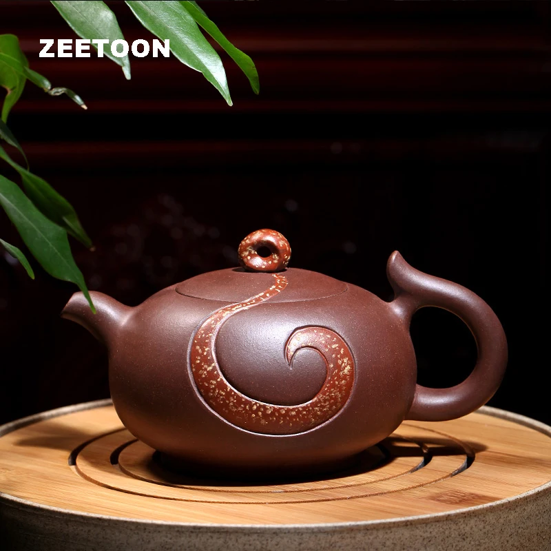 320 мл аутентичный Исин Чайный горшок китайский здоровье чайный набор кунг-фу Фиолетовый Глиняный Чайник мастер ручной работы Zisha Caiyun Zhui Yue Moon горшок