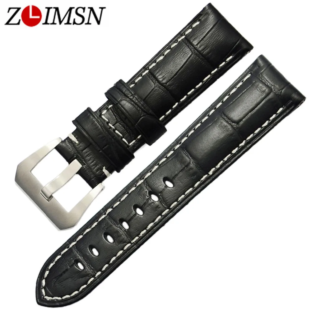 Buy ZLIMSN men's New fashion watch accessories brown leather watchband 22mm