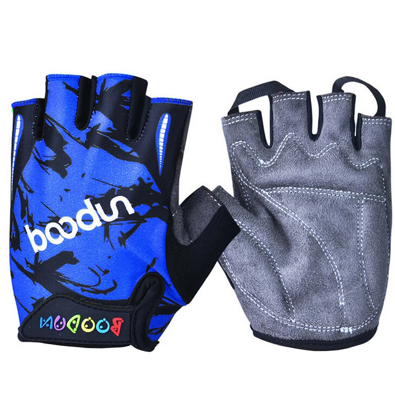 Boodun partten ركوب الدراجات قفازات الطفل المطبوعة الاطفال الصيف دراجة قفازات نصف اصبع قفازات التزلج قصيرة تنفس
