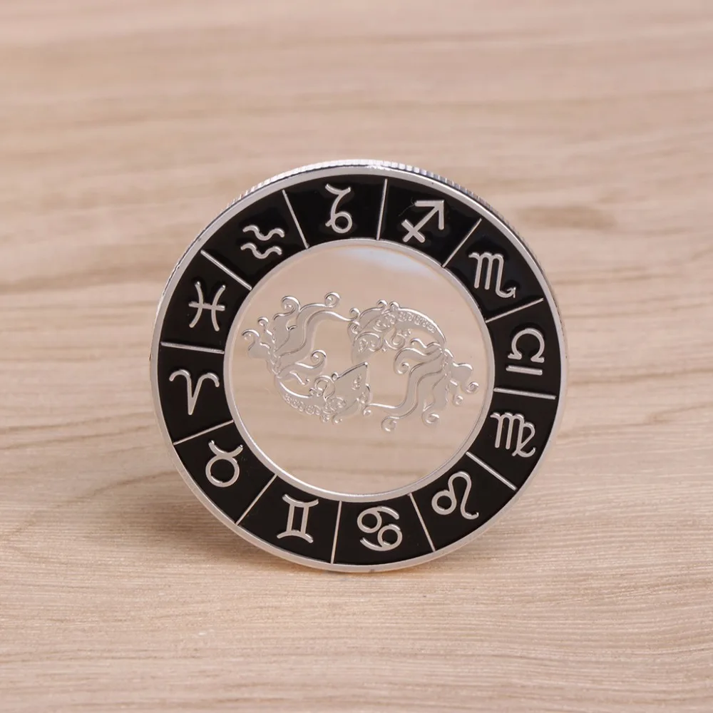 12 созвездий памятная монета покрытая серебром Созвездие Скорпион Рак Лев Стрелец сувенир художественная коллекция C42