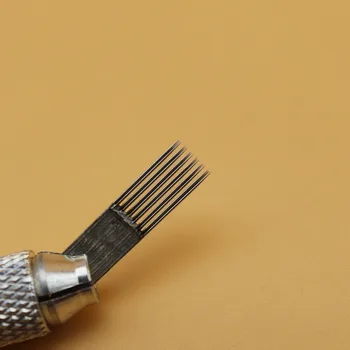 

50 pcs 6M1 Flat Double Line Eyebrow Tattoo Needles Microbalding shading Needle For Permanent Makeup Eyebrow