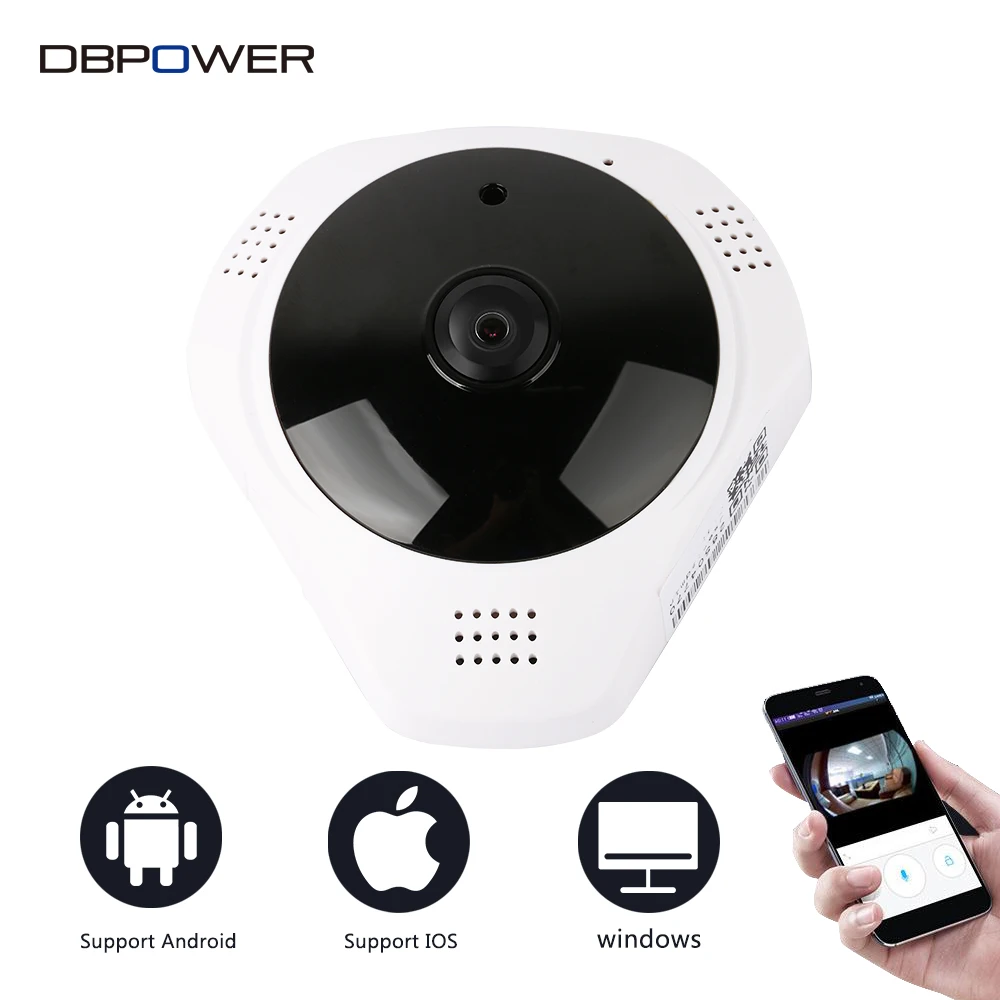 imágenes para DBPOWER IP Cámara HD 960 P 1.3MP Cámara Panorámica de ojo de Pez de 360 Grados VR 3D Panorama inalámbrica Wifi P2P Cámara de Interior con la Ranura DEL TF imágenes para DBPOWER IP Cámara HD 960 P 1.3MP Cámara Panorámica de ojo de Pez de 360 Grados VR 3D Panorama inalámbrica Wifi P2P Cámara de Interior con la Ranura DEL TF