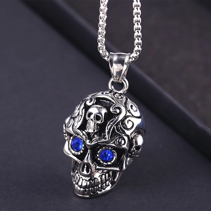 personalised necklaces Long Necklace Pendant Skull Mens Necklace personalised necklaces Long Necklace Pendant Skull Mens Necklace
