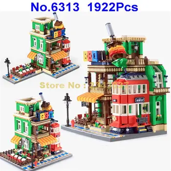

6313 1922pcs architecture creator bbq restaurant store city cafe corner shop building blocks Toy