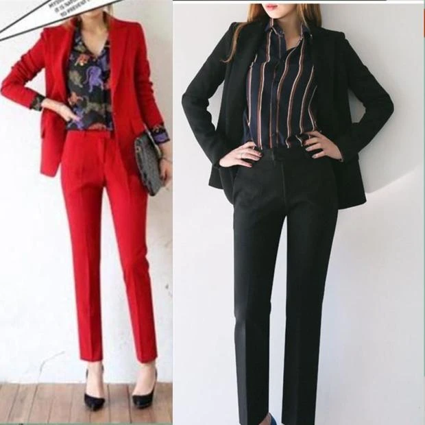 赤スーツ女性気質ヨーロッパとアメリカのファッションレジャービジネス服装スーツ Ms 小さなスーツ自分の道徳 Suit Suit European Suitfemale Suits Aliexpress