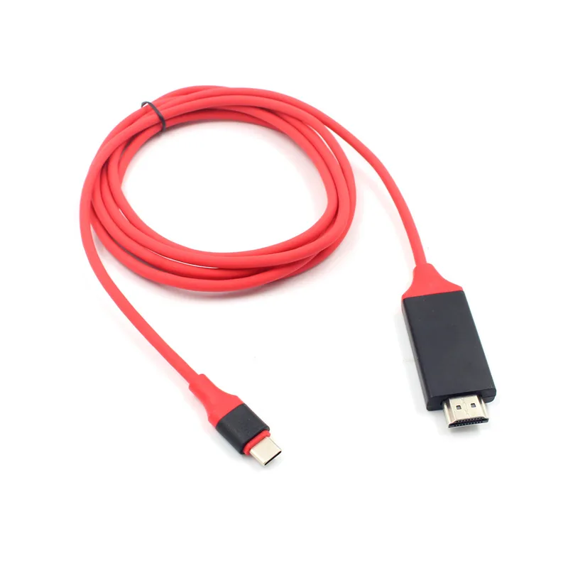 2M type C к HDMI кабель USB 3,1 к HDMI 4K высокоскоростной адаптер Кабели для MacBook Pixel ChromeBook для samsung S8 - Цвет: red