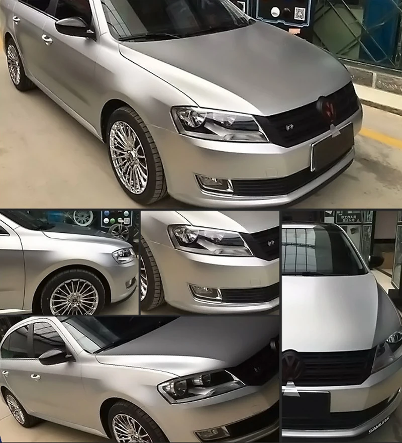 Silver Metallic Satin Vinyl Film-3