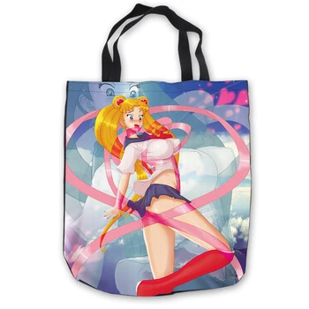 

Custom Canvas Sailor Moon ToteBags Hand Bags Shopping Bag Casual Beach HandBags Casual 180713-1-19