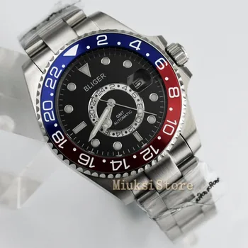 

43mm black dial Ceramic Bezel Luminous GMT Date Automatic Men's Watch Date&day Classique Relogio Feminino Blanc Femmes Dames