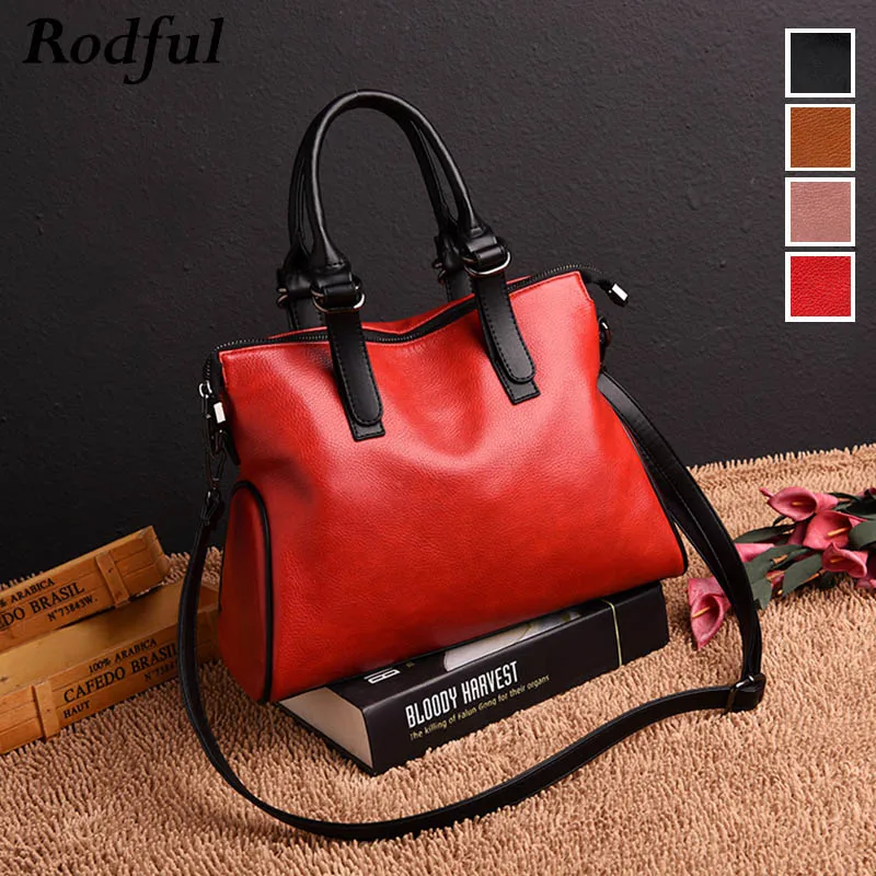 

Rodful retro large ladies handbags women's genuine leather hand bags for women 2019 big soft tote shoulder bag Bolsa Feminina