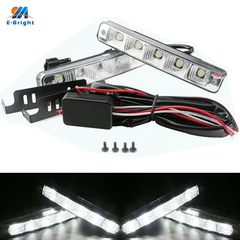 

YM E-Bright !2X(1pair) 10W 2*5 SMD Led Car Lights LED Daytime Running Light High Power Reverse Lighting DRL 600LM Super Bright