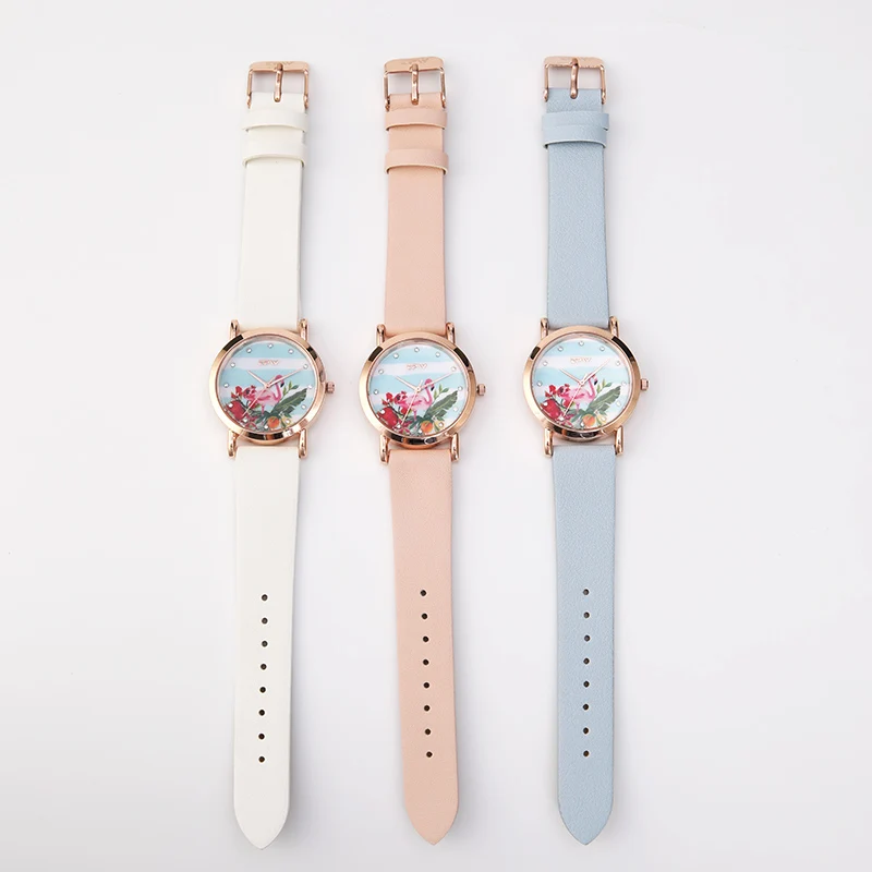 tropical pattern watch flamingo bird on dial candy strap watch let's pink lovely watch for girls rosegold sky blue strap tropical pattern watch flamingo bird on dial candy strap watch let's pink lovely watch for girls rosegold sky blue strap