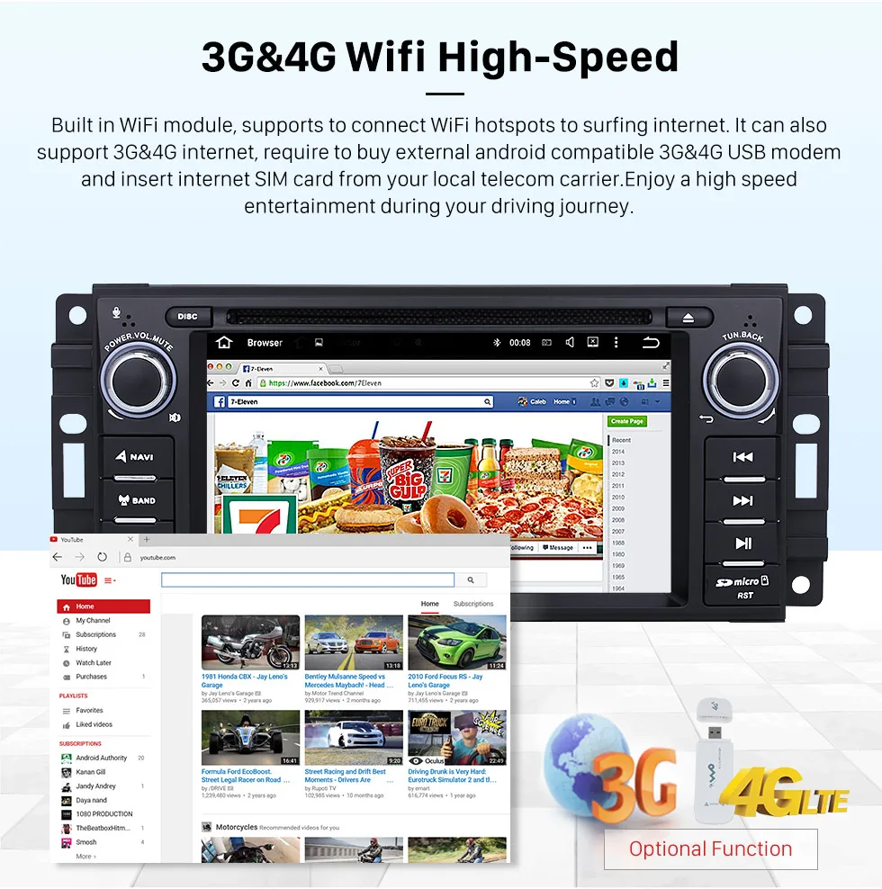Flash Deal Seicane 7" Android 7.1 1 DIN car DVD Radio GPS Bluetooth System for Jeep Grand Cherokee with USB WIFI AUX Support DAB 1080P DVR 12